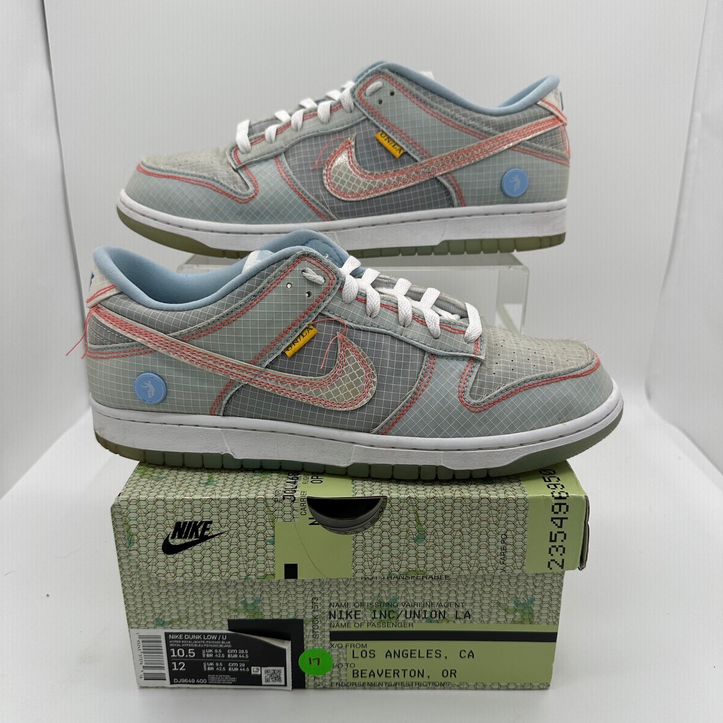 Nike Dunk Low Union Passport Pack Argon *pre-owned* (SIZE 10.5)