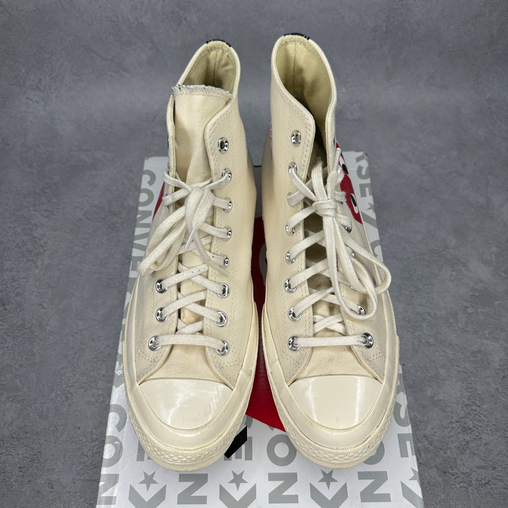 Converse Chuck Taylor All Star 70 Hi Comme des Garcons PLAY White *pre-owned* SIZE 10M/12W