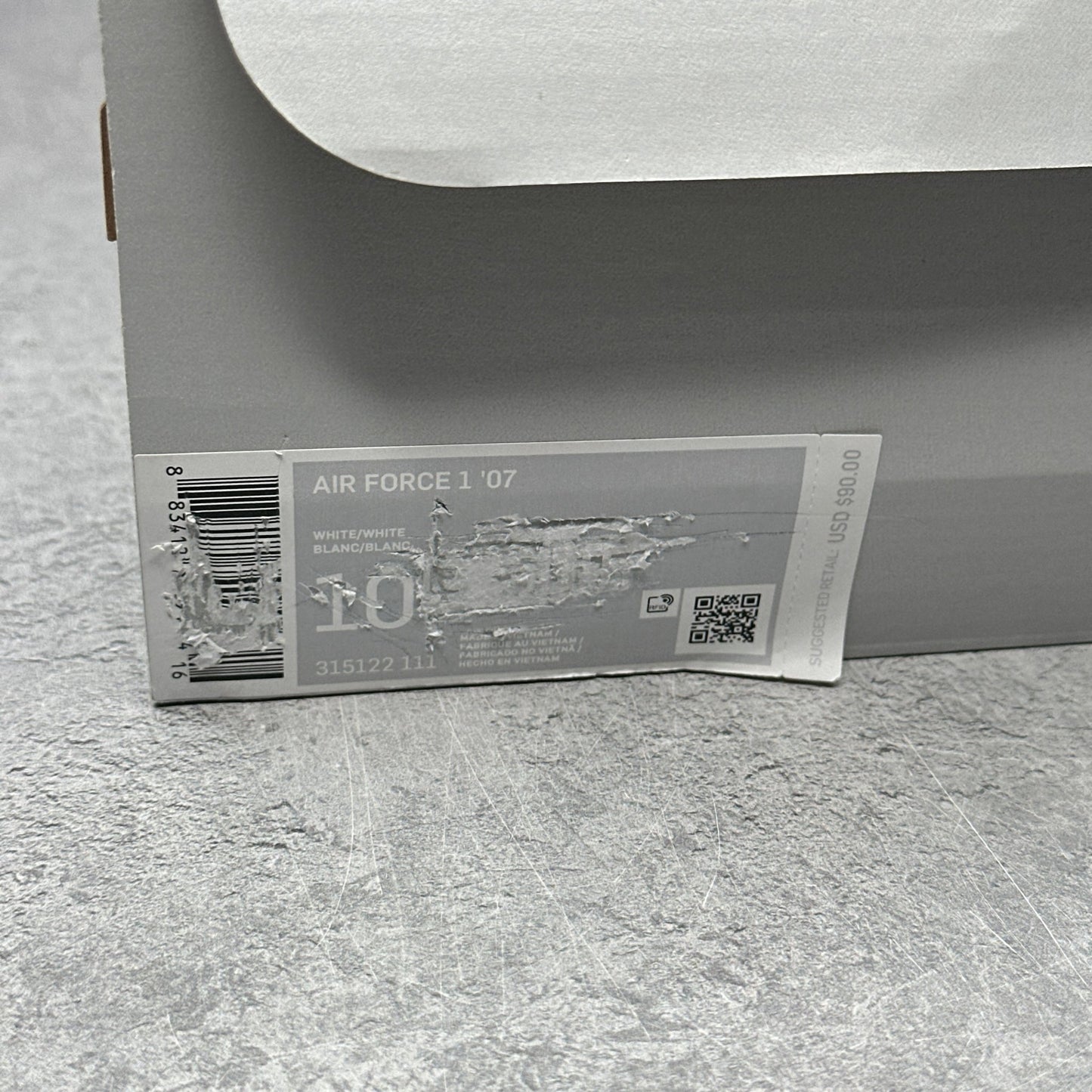 Nike Air Force 1 Low '07 White *pre - owned* SIZE 10 - Kicks Collective PA - Nike - 315122-111/CW2288-111 - Men's Shoes - 10M/11.5W - Pre - Owned