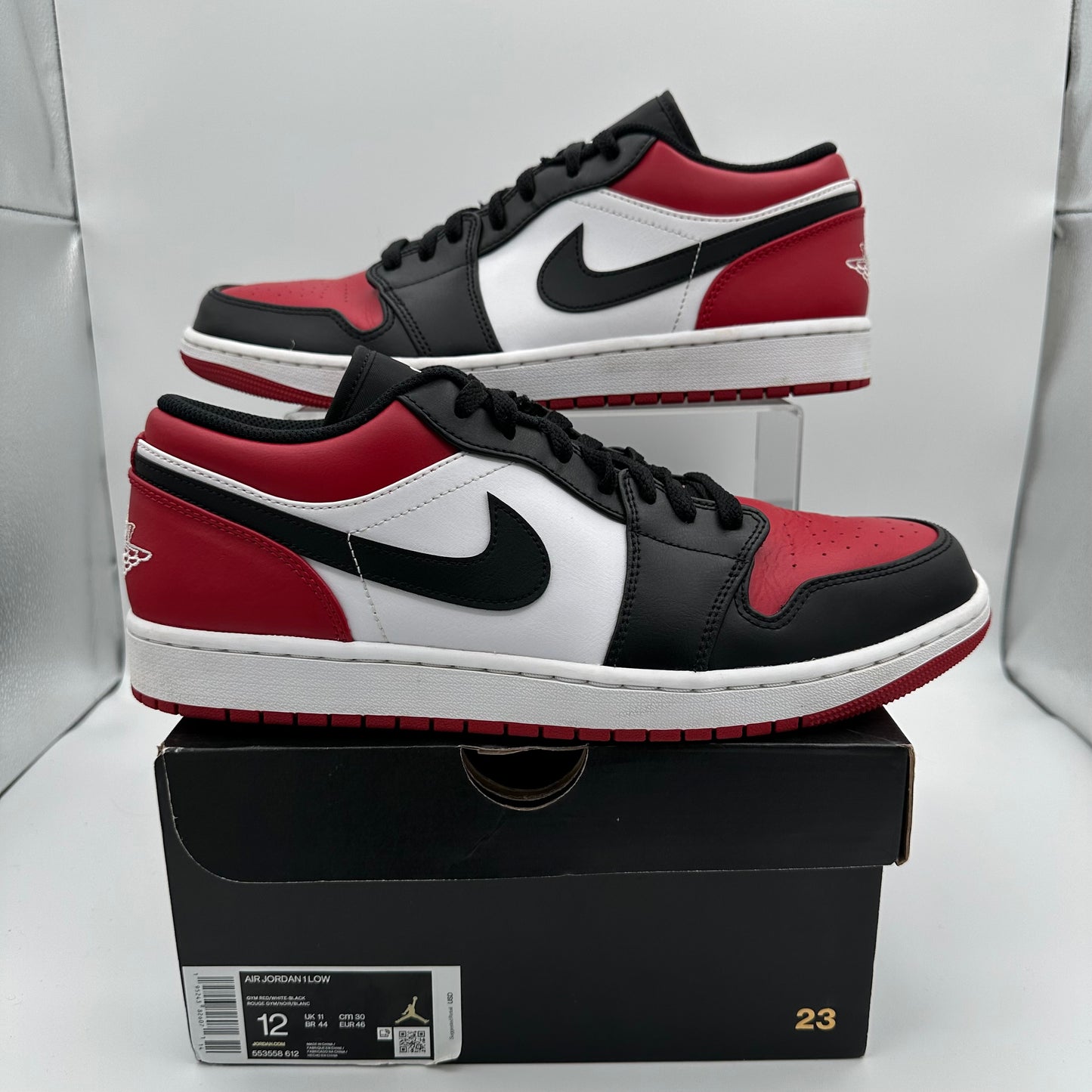 Jordan 1 Low Bred Toe *Pre-Owned* (SIZE 12)
