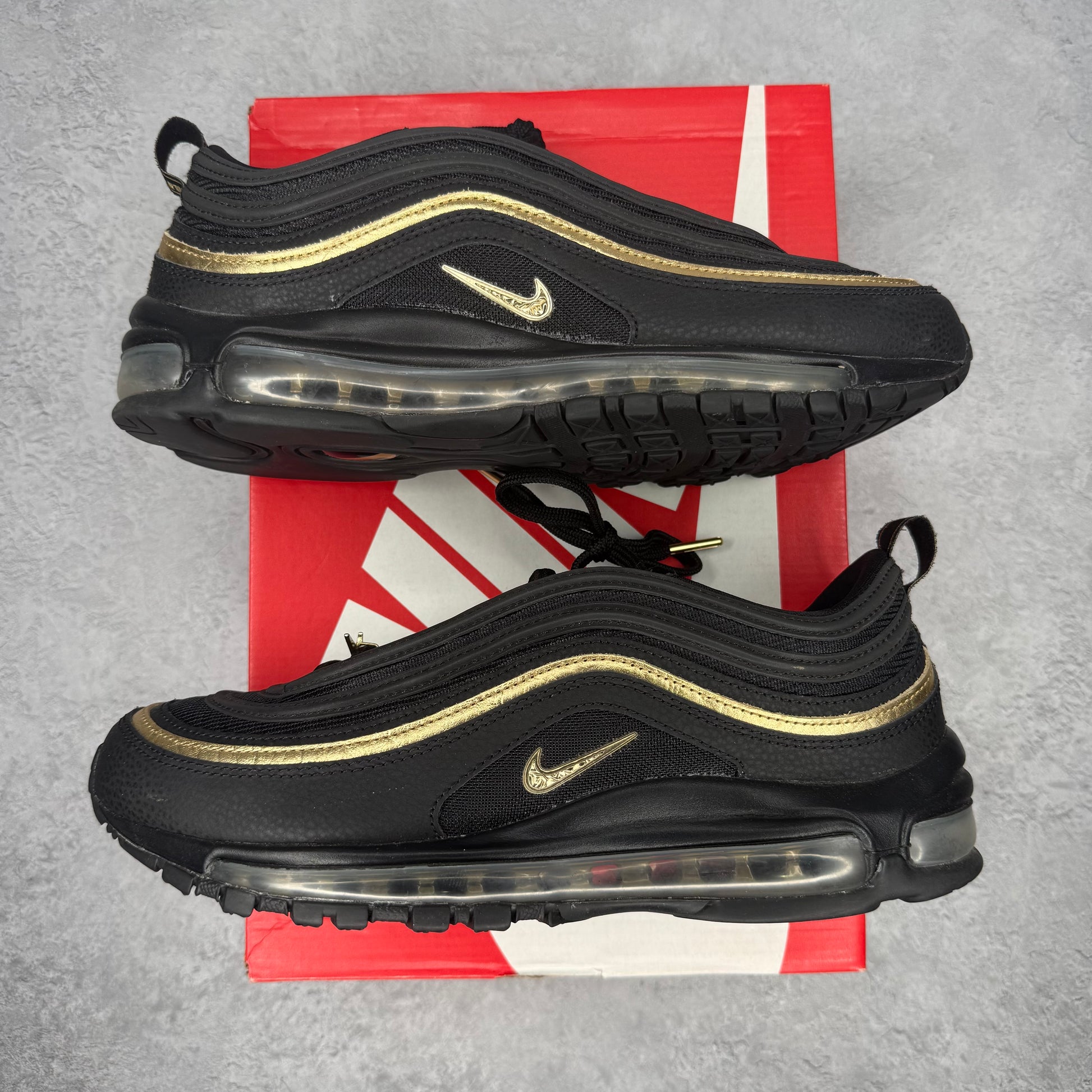 Nike Air Max 97 CM Black Metallic Gold *pre-owned* SIZE 9.5
