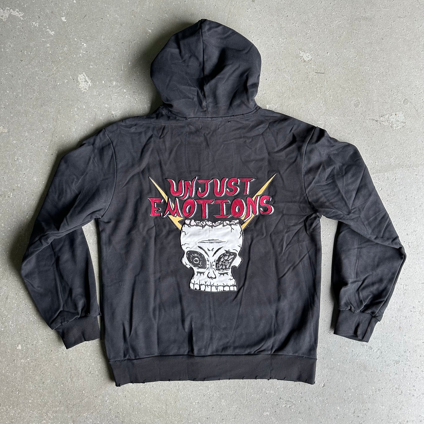 Unjust Emotions Electro Skull Zip Up Hooded Sweatshirt
