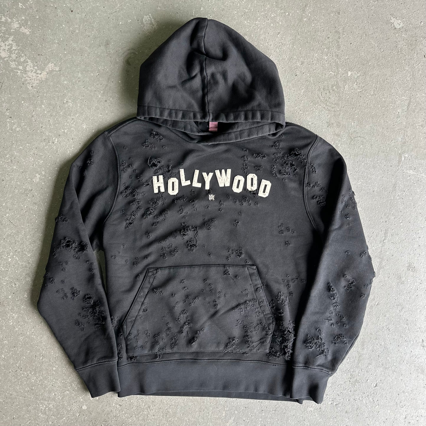 AMIRI Black 'Hollywood' Shotgun Hoodie *pre-owned* (SIZE M)