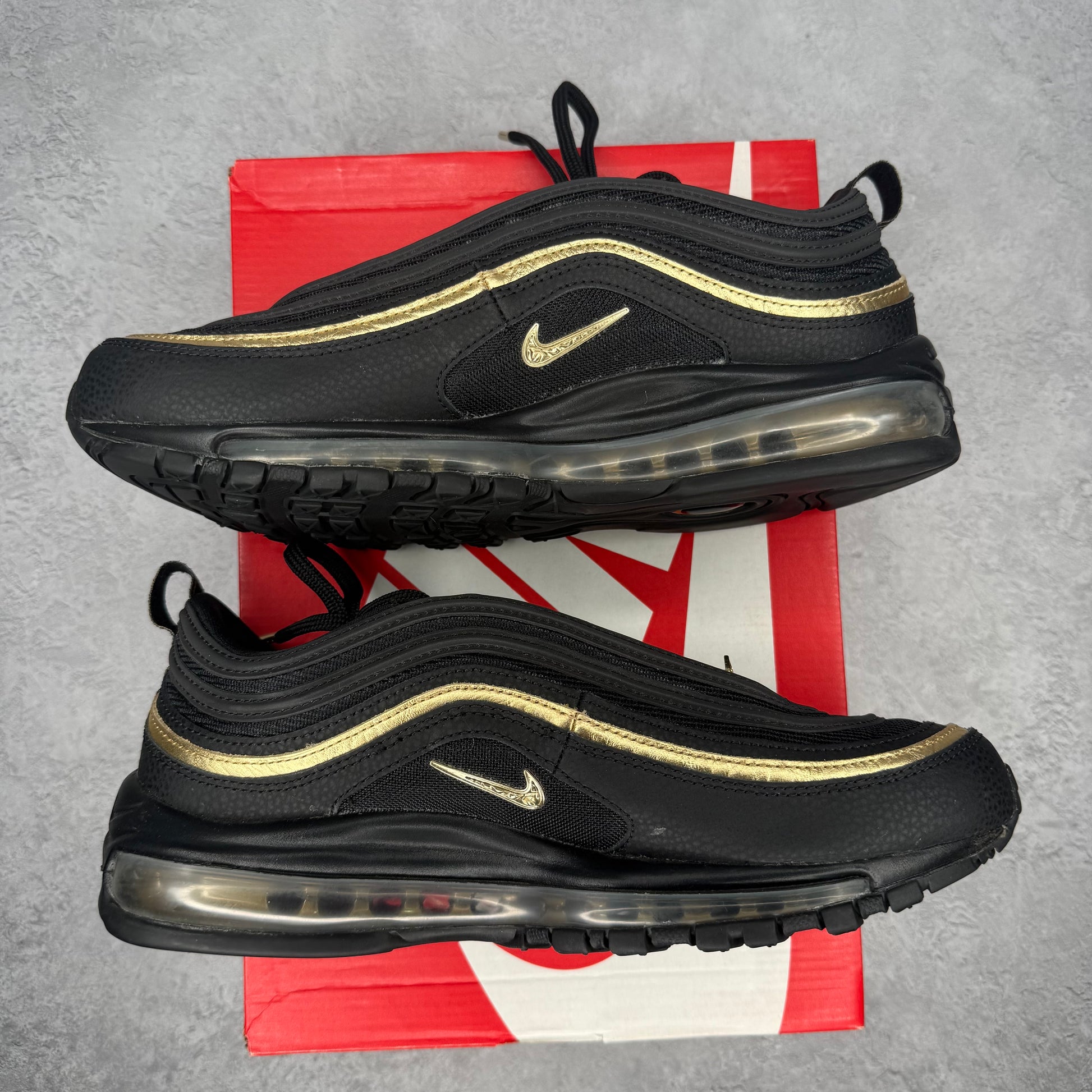 Nike Air Max 97 CM Black Metallic Gold *pre-owned* SIZE 9.5