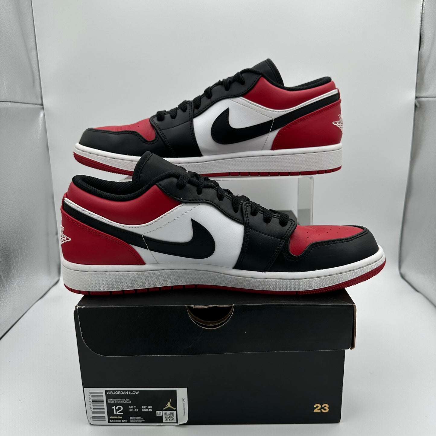 Jordan 1 Low Bred Toe *Pre-Owned* (SIZE 12)