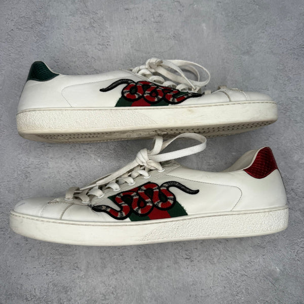 Gucci Ace Embroidered Snake *pre - owned* SIZE 13 - Kicks Collective PA - Gucci - 456230 A38G0 9064/456230 02JP0 9064 - Men's Shoes - 13M/14.5W - Pre - Owned - No Box