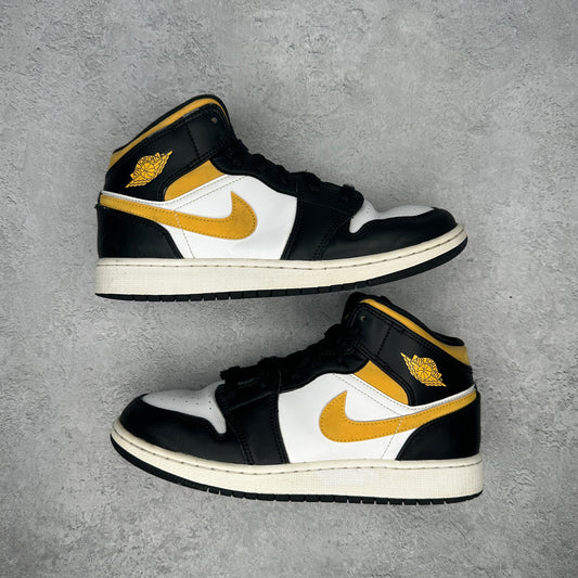 Jordan 1 Mid White Pollen Black (GS) *pre-owned* SIZE 7Y