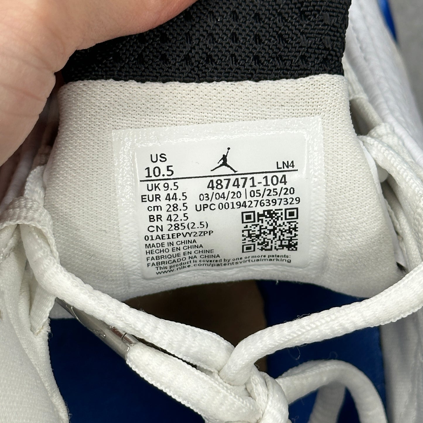 Jordan 14 Retro White Hyper Royal *pre-owned* SIZE 10.5