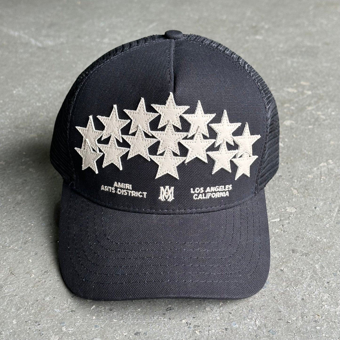 Amiri Leather Star Trucker Black *pre-owned*