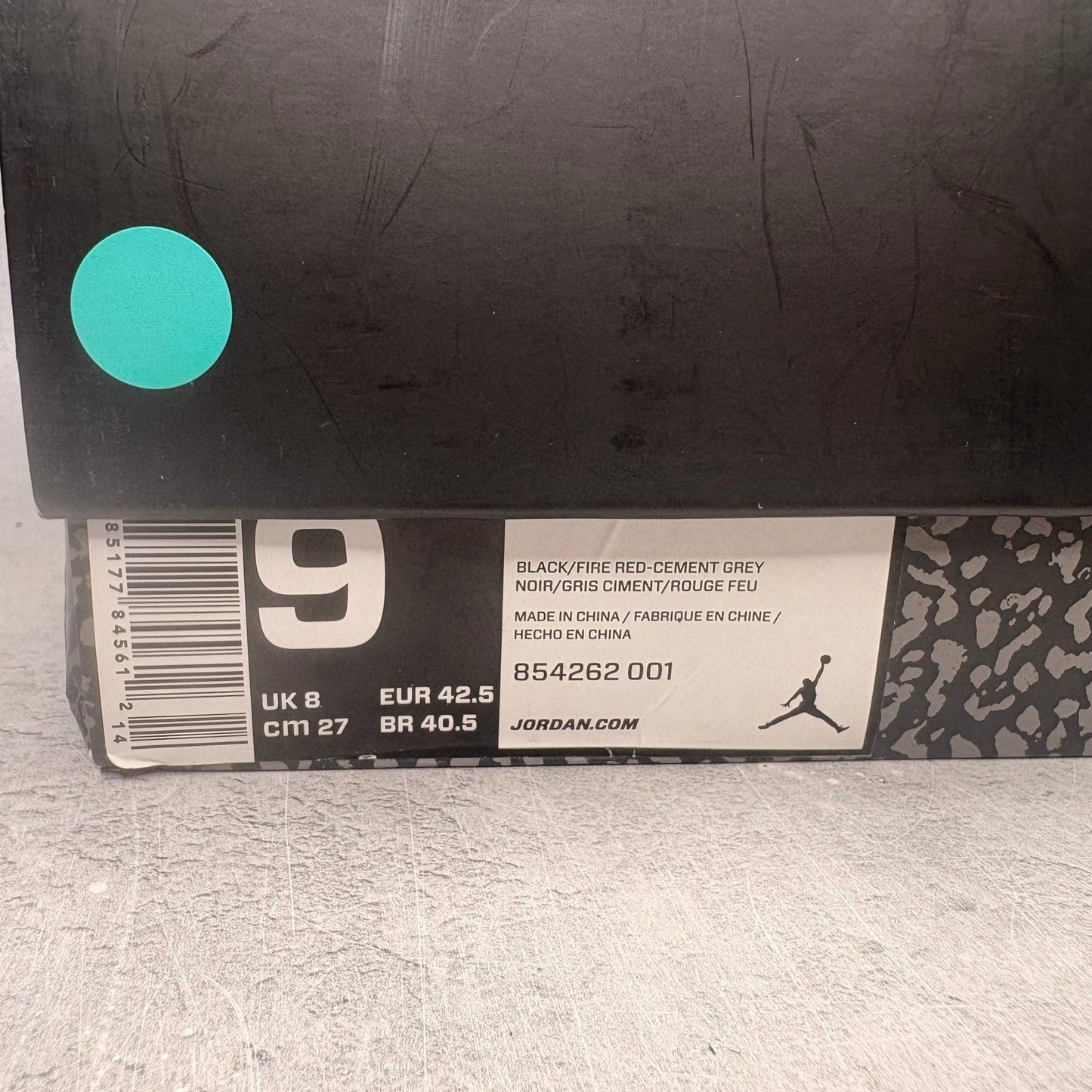 Jordan 3 Retro Black Cement (2018) *pre - owned* SIZE 9 - Kicks Collective PA - Jordan - 854262-001 - Men's Shoes - 9M/10.5W - Pre - Owned