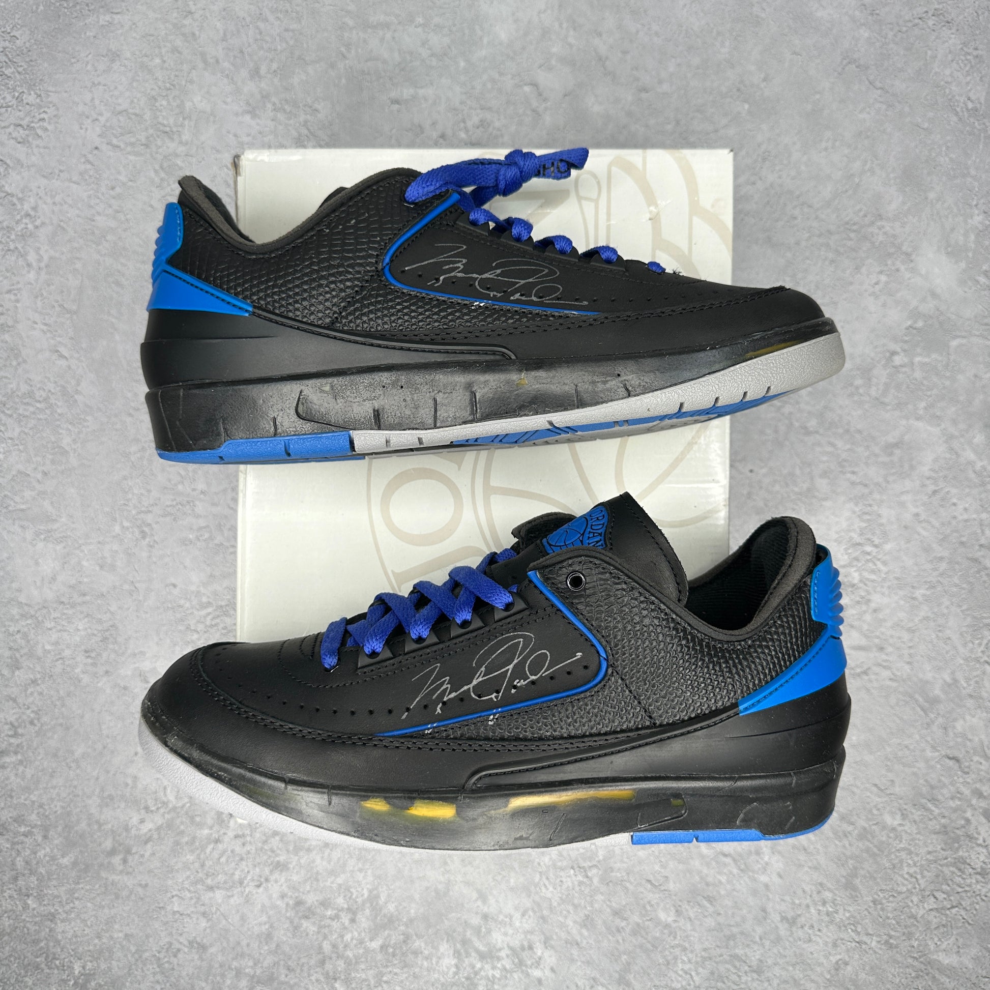 Jordan 2 Retro Low SP Off-White Black Blue *pre-owned* SIZE 8