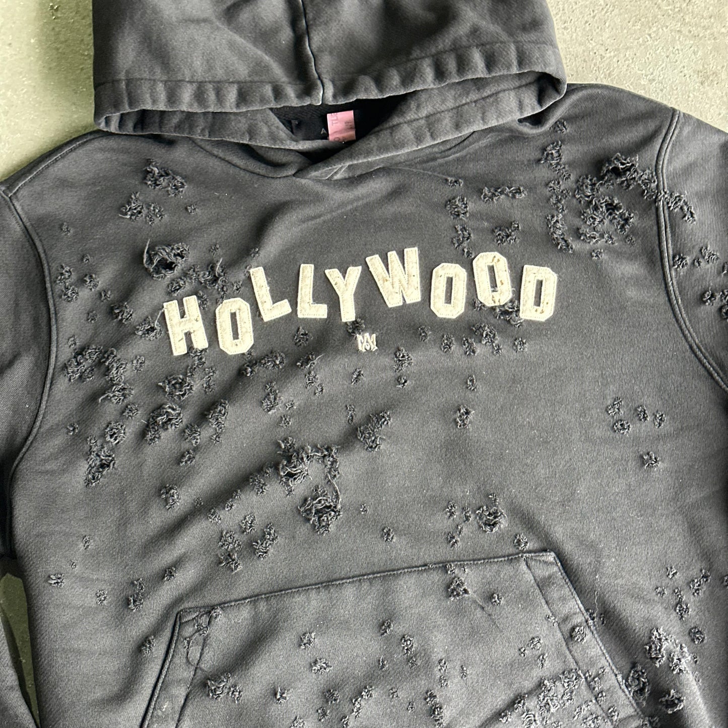 AMIRI Black 'Hollywood' Shotgun Hoodie *pre-owned* (SIZE M)