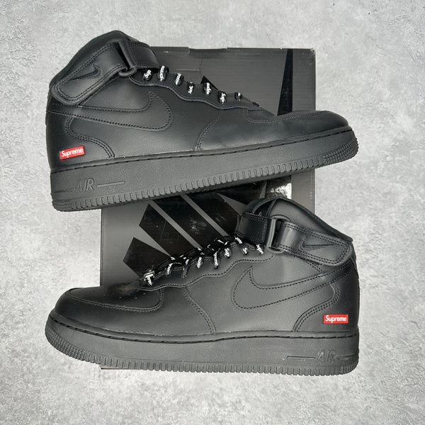 Nike Air Force 1 Mid Supreme Black *pre - owned* SIZE 10.5 - Kicks Collective PA - Nike - FZ8784-001 - Men's Shoes - 10.5M/12W - Pre - Owned