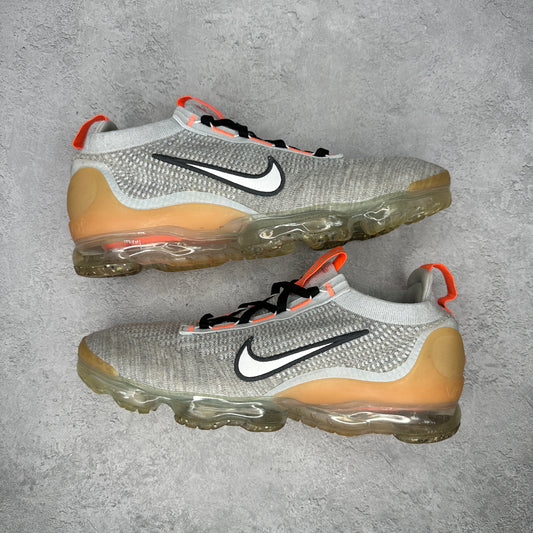 Nike Air VaporMax 2021 FK Grey Fog Bright Mango *pre-owned* SIZE 13