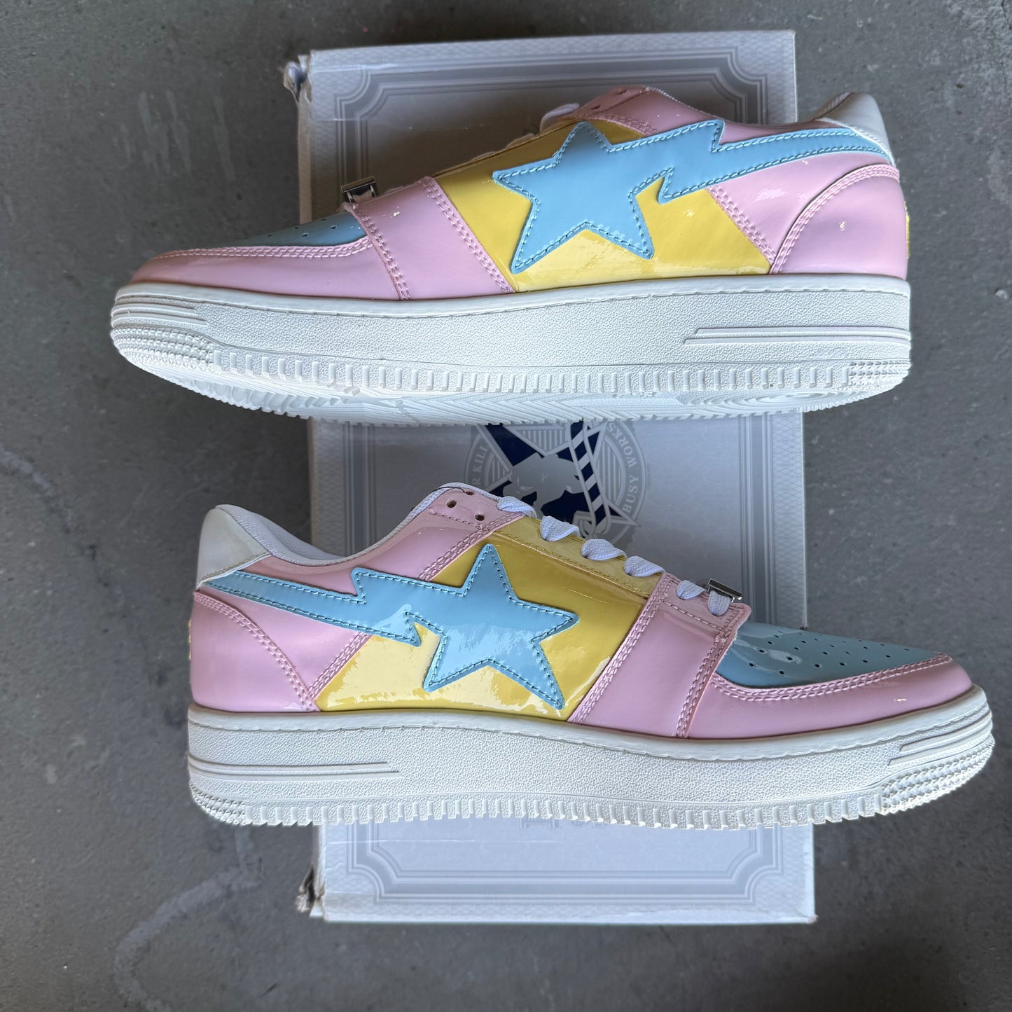 A Bathing Ape Bape Sta Low Tri-Color Pink (2018) *pre-owned* VNDS (SIZE 9.5)