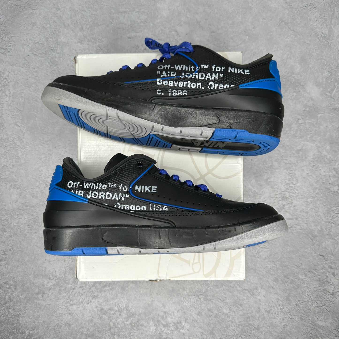 Jordan 2 Retro Low SP Off-White Black Blue *pre-owned* SIZE 8