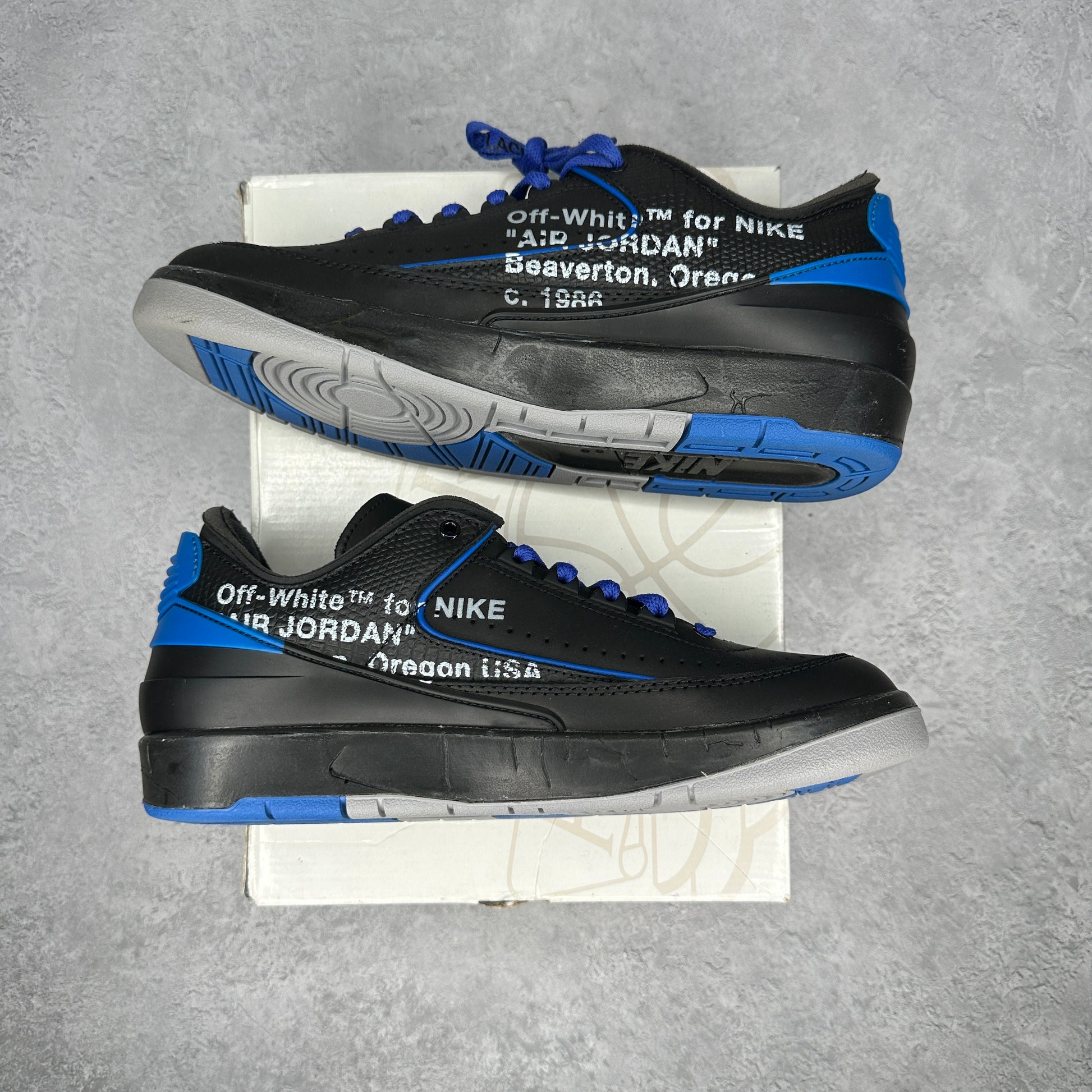 Jordan 2 Retro Low SP Off-White Black Blue *pre-owned* SIZE 8