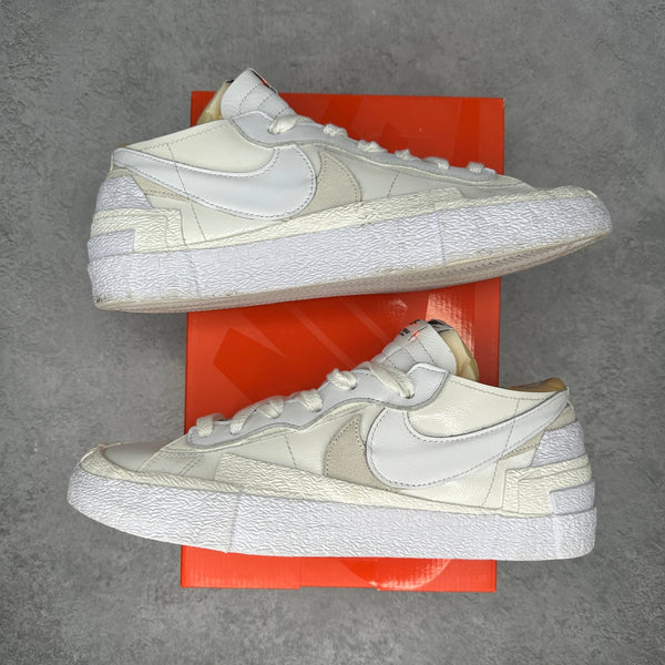 Nike Blazer Low sacai White Patent Leather *pre - owned* SIZE 10.5 - Kicks Collective PA - Nike - DM6443-100 - Men's Shoes - 10.5M/12W - Pre - Owned