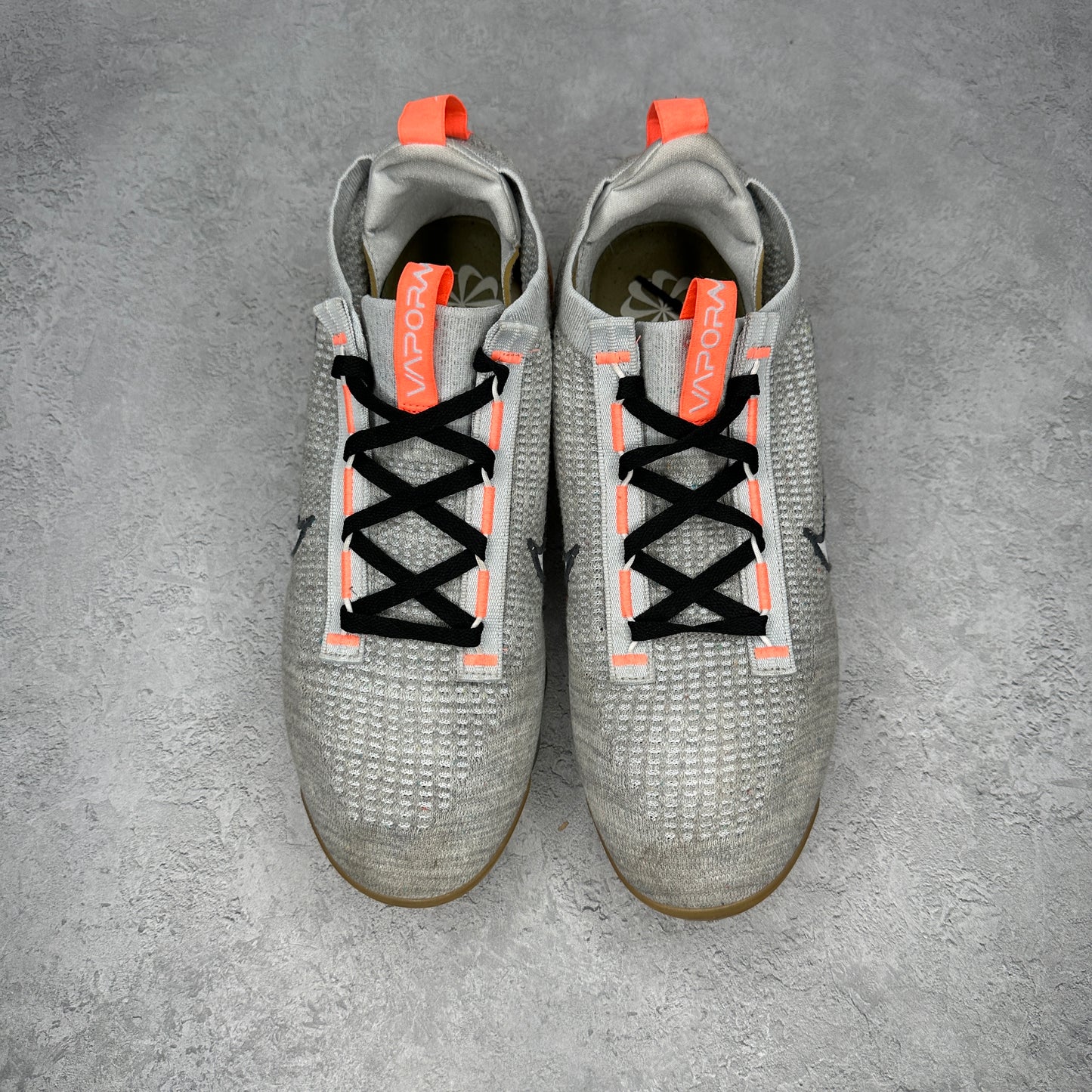 Nike Air VaporMax 2021 FK Grey Fog Bright Mango *pre-owned* SIZE 13