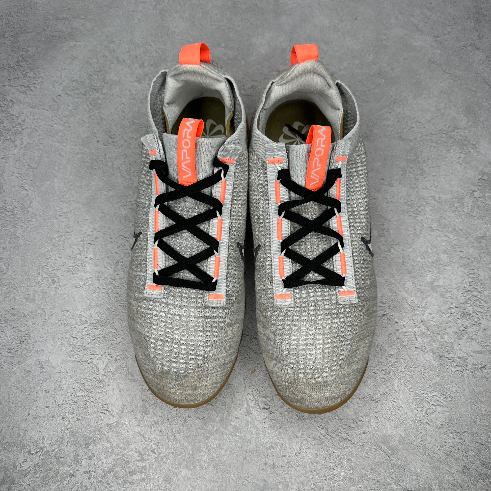 Nike Air VaporMax 2021 FK Grey Fog Bright Mango *pre-owned* SIZE 13