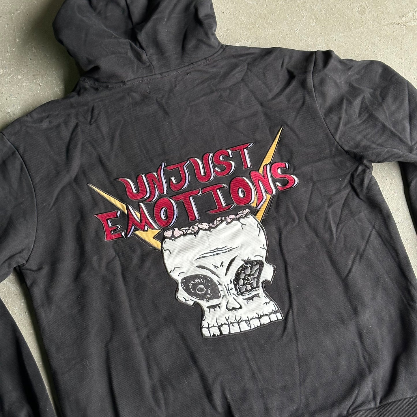 Unjust Emotions Electro Skull Zip Up Hooded Sweatshirt