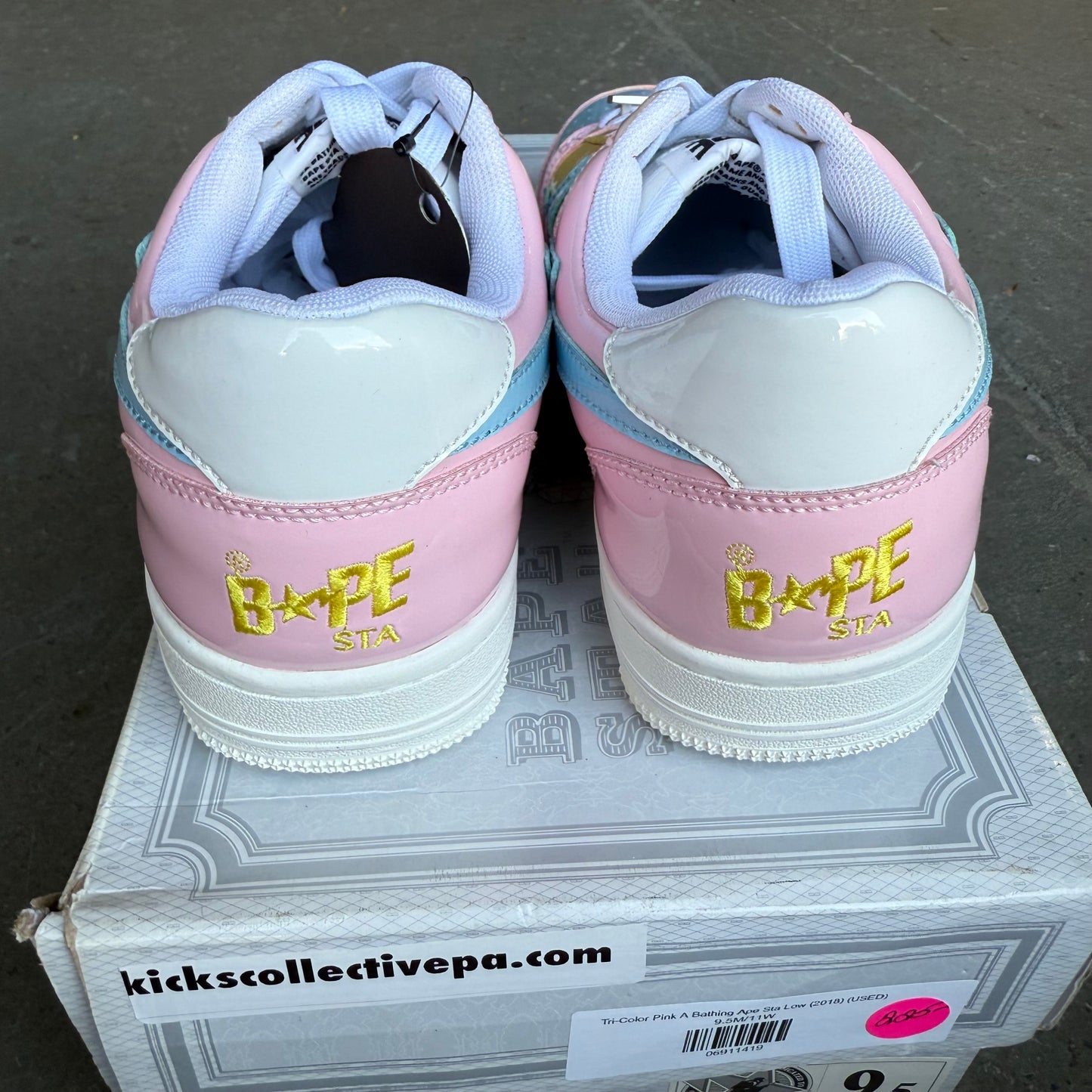 A Bathing Ape Bape Sta Low Tri-Color Pink (2018) *pre-owned* VNDS (SIZE 9.5)