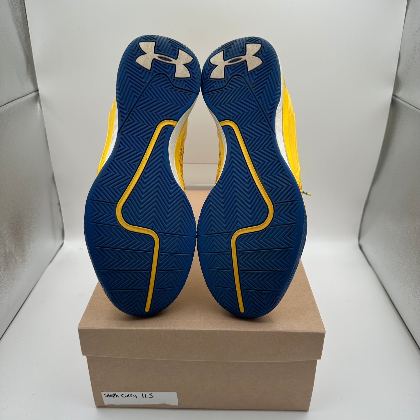 Under Armor Stephen Curry Blue Yellow Basketball Sneakers *pre-owned* (SIZE 11.5)