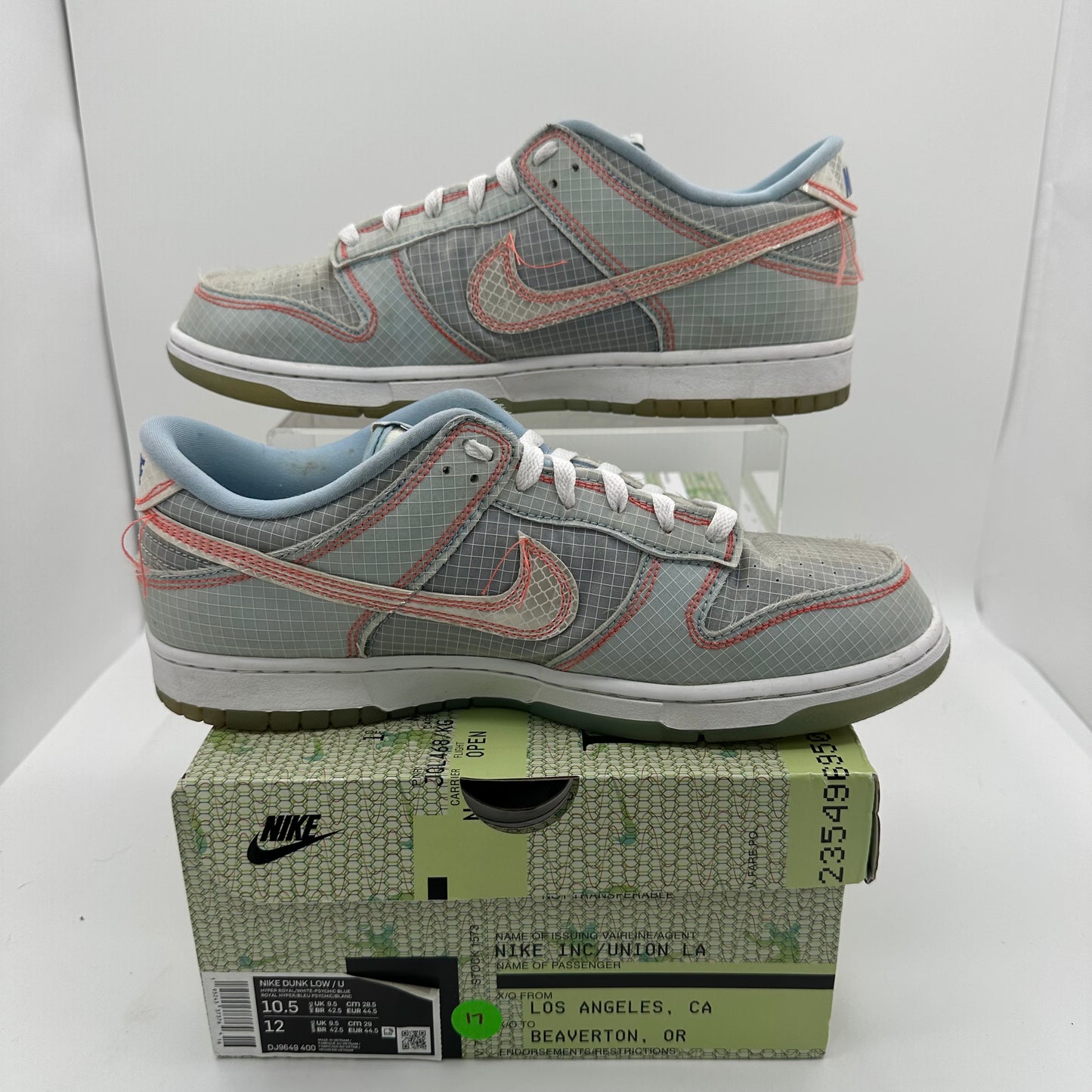 Nike Dunk Low Union Passport Pack Argon *pre-owned* (SIZE 10.5)
