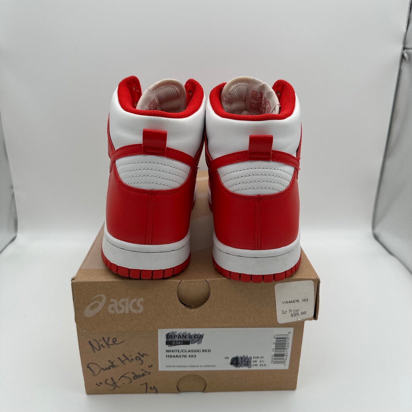Nike Dunk High Championship White Red GS *pre-owned* (SIZE 7Y, replacement box)
