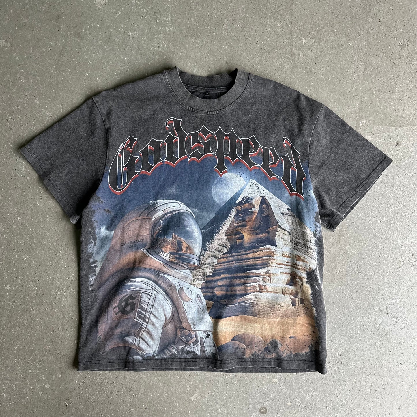 Godspeed Sphinx Guardian T-shirt (Black Washed) *pre-owned* (SIZE S)
