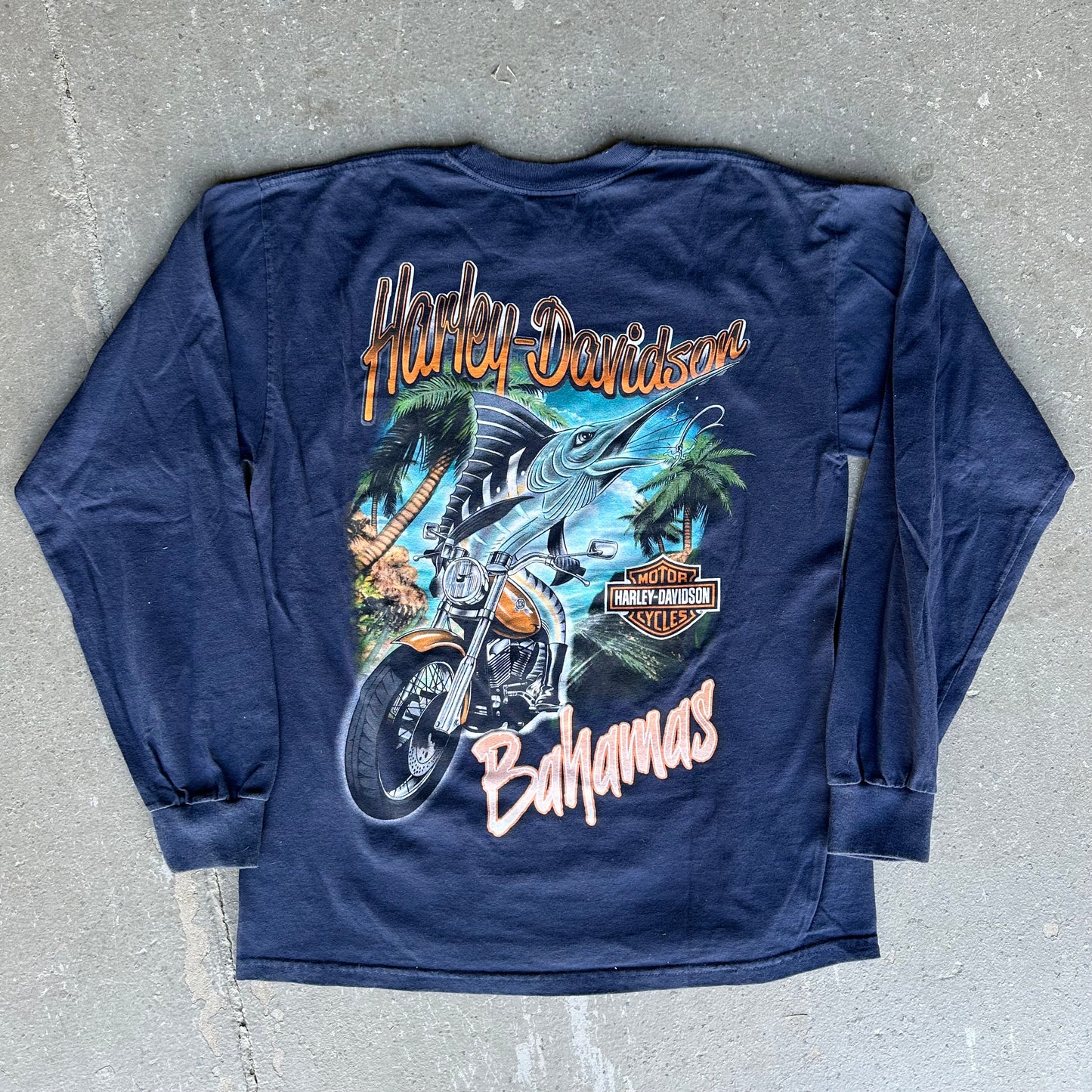 Vintage Harley Davidson Long Sleeve Bahamas Tee *pre-owned* (size Large)