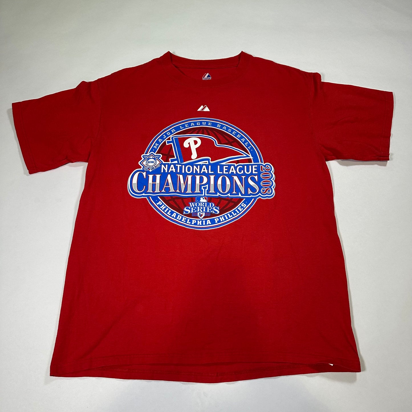 Philadelphia Phillies 2008 NL Championship Red T-Shirt *pre-owned*