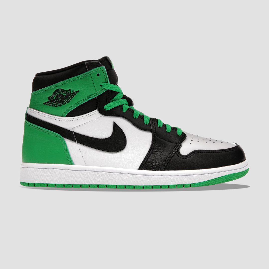 Jordan 1 Retro High OG Lucky Green outside of shoe