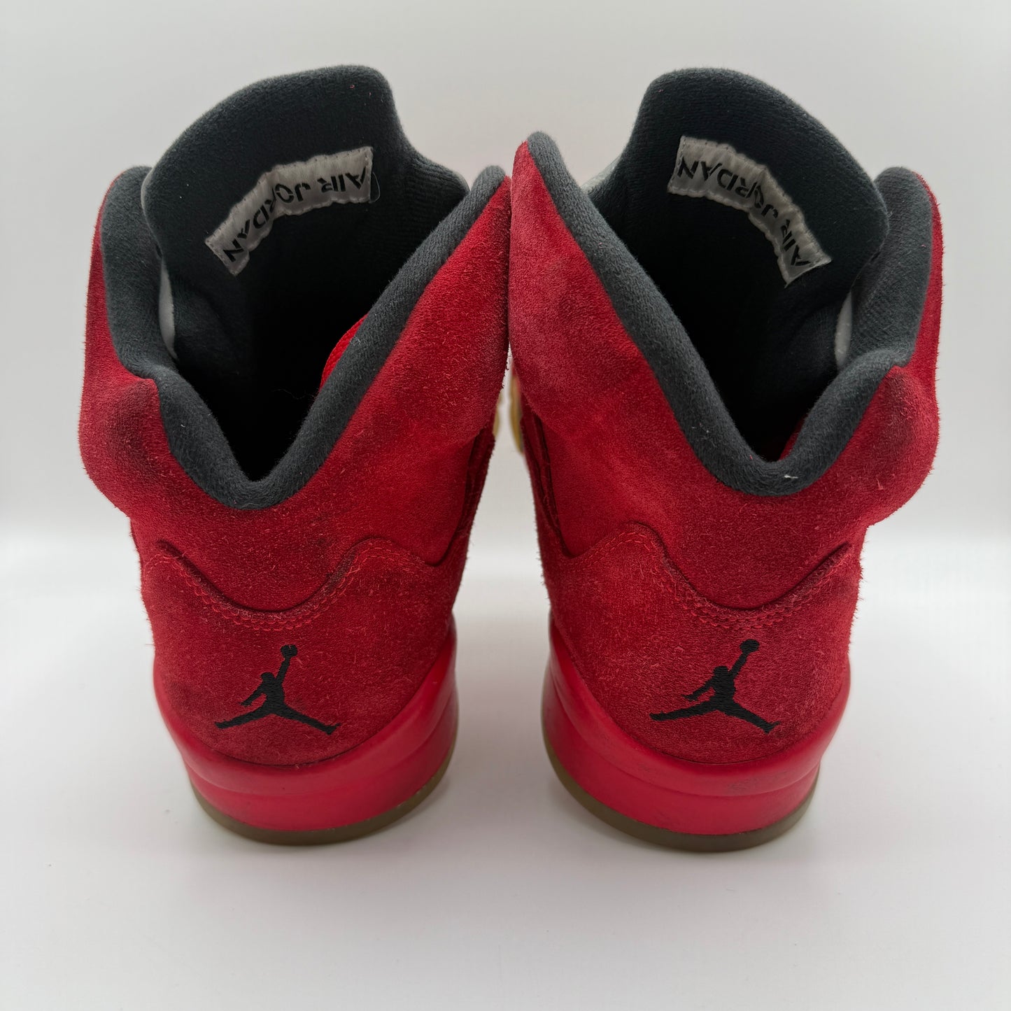 Jordan 5 Red Suede back of shoe