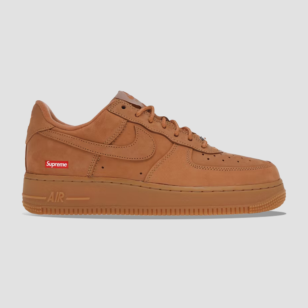 Nike Air Force 1 Low SP Supreme Wheat outside of shoe