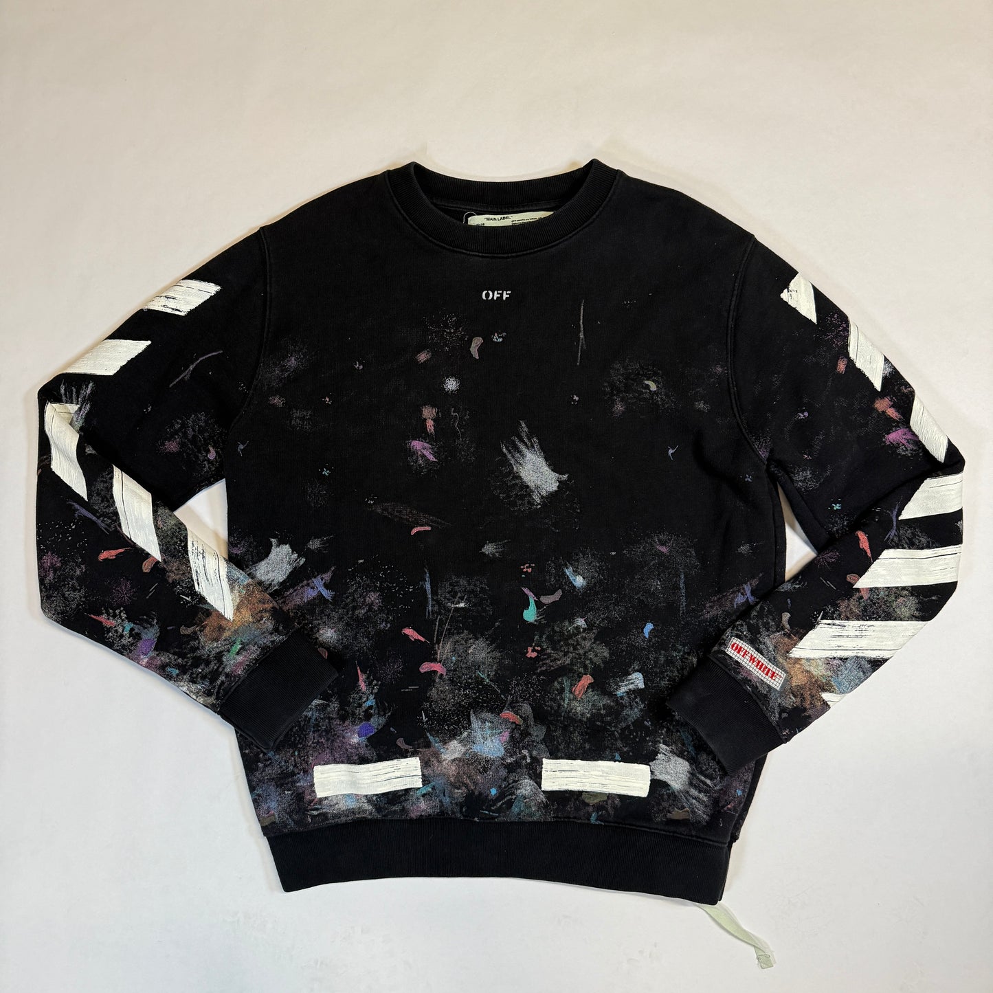 Off-White Galaxy Crewneck Sweatshirt Size Medium Pre-Owned Front of Crewneck