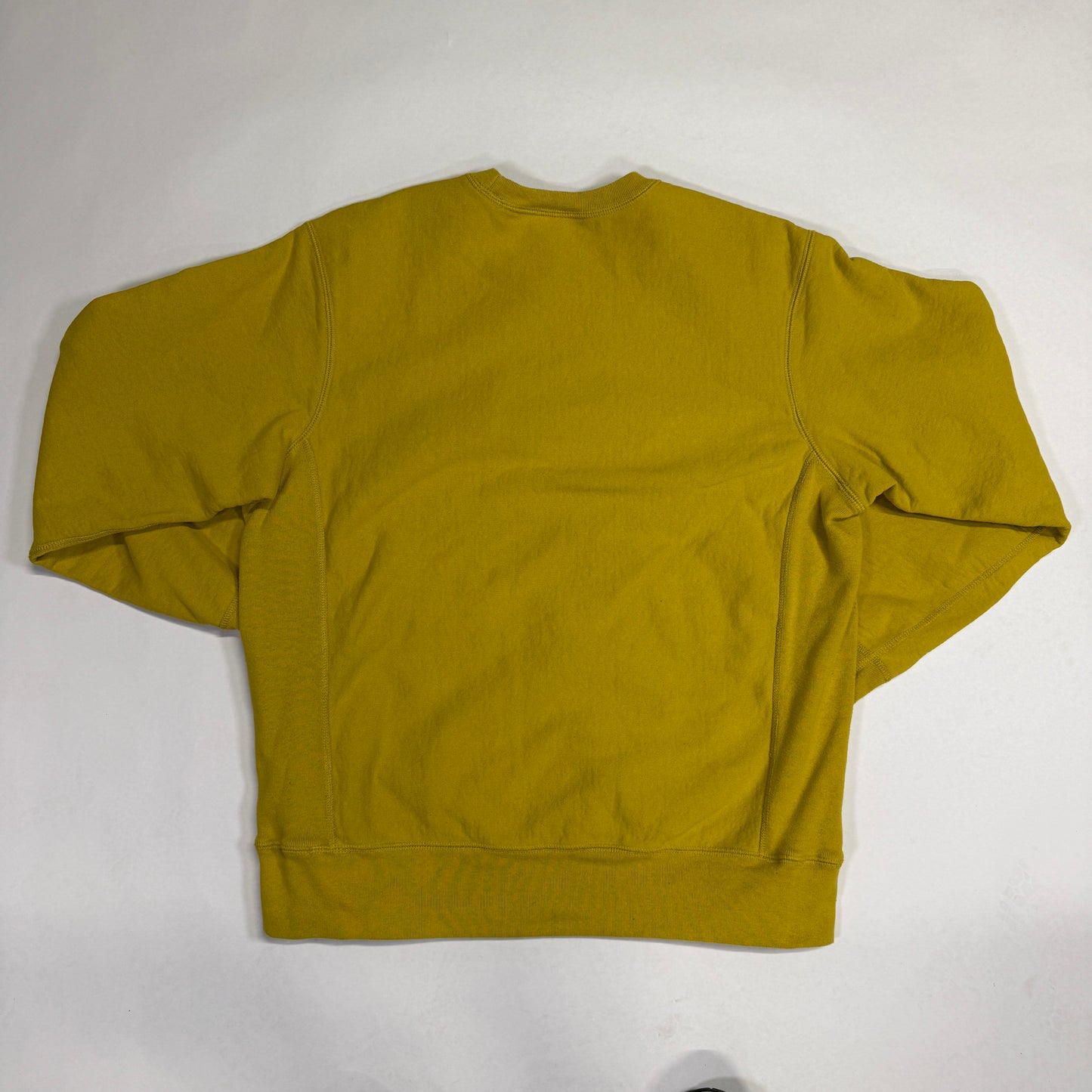 Supreme Box Logo Crewneck (FW18) Mustard back of crewneck