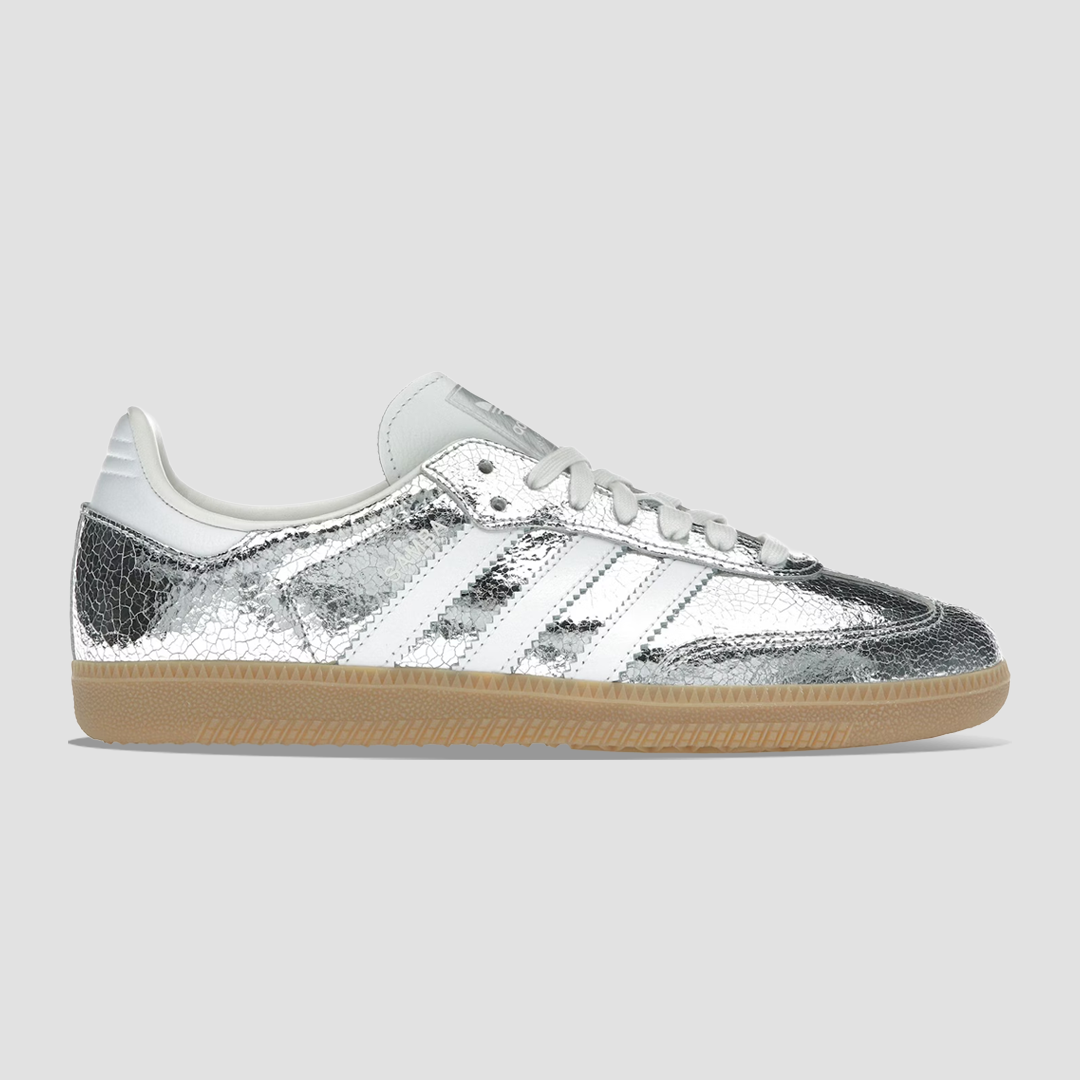 adidas Samba OG Silver Metallic Cracked Leather (Women's)