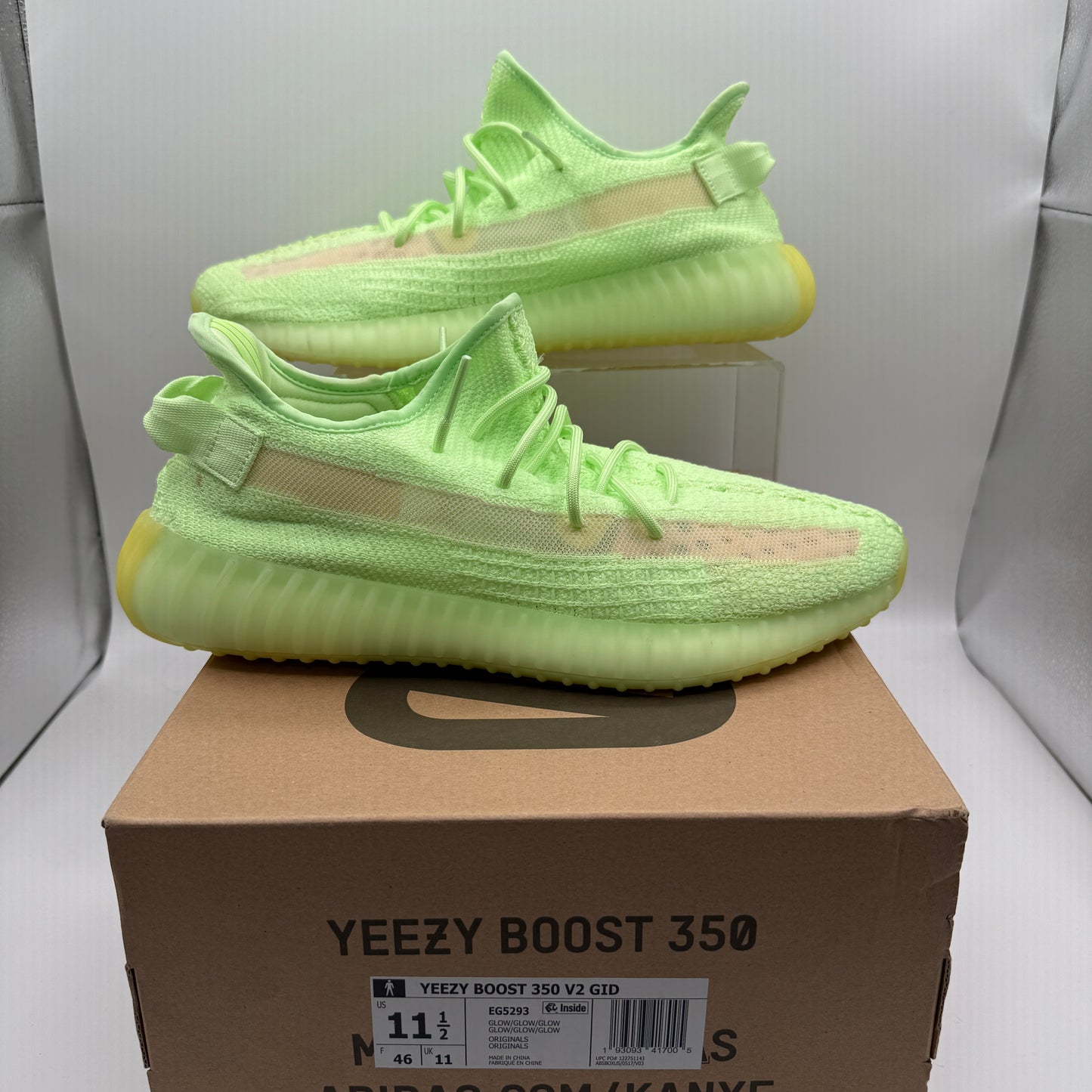 adidas Yeezy Boost 350 V2 Glow outsides of shoes