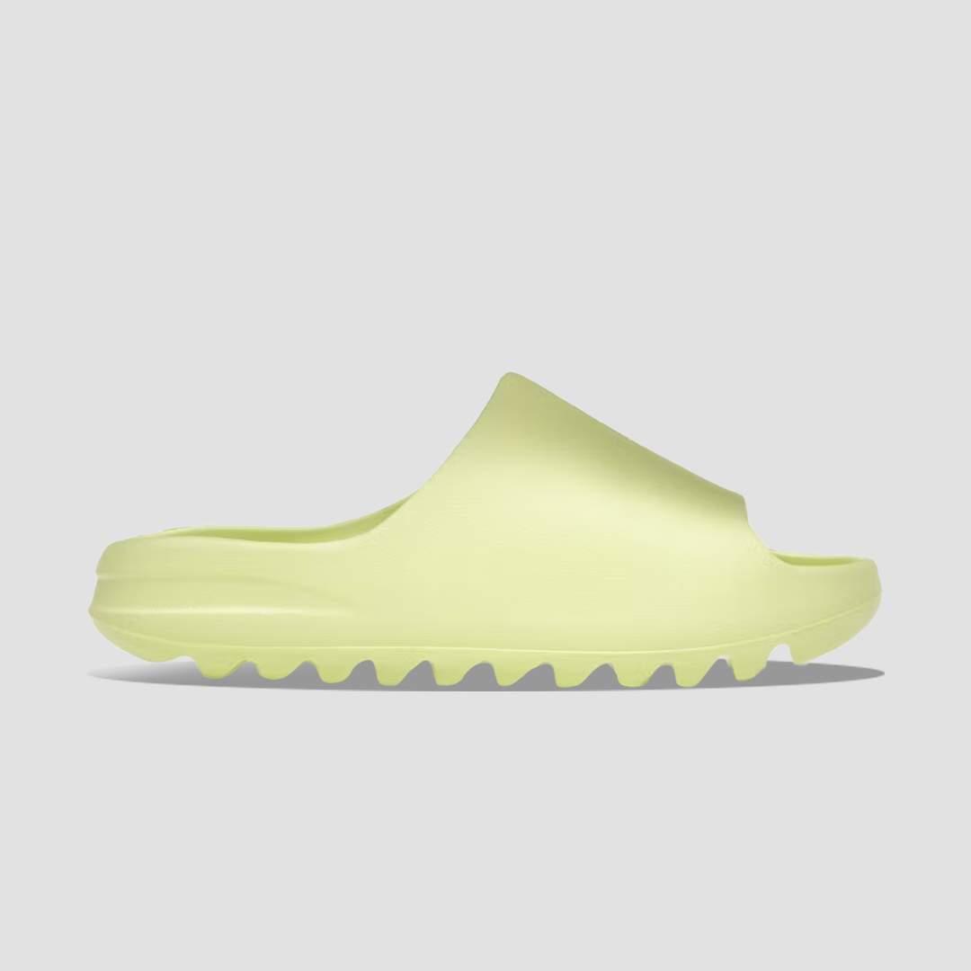 adidas Yeezy Slide Glow Green outside of shoe