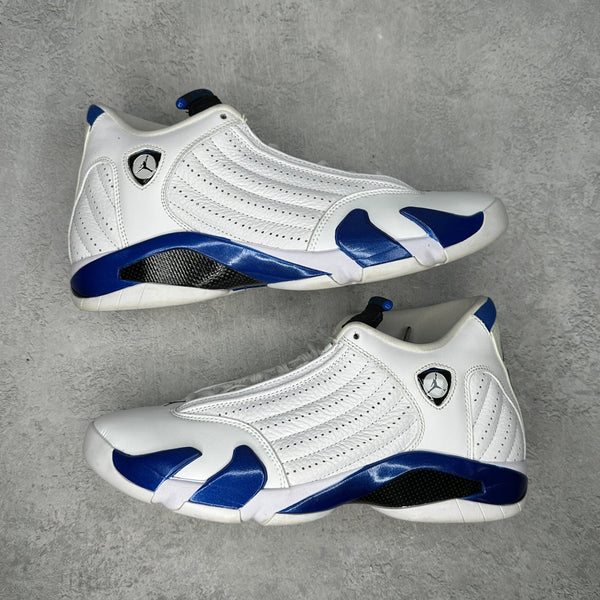 Jordan 14 Retro White Hyper Royal *pre - owned* SIZE 10.5 - Kicks Collective PA - Jordan - 487471-104 - Men's Shoes - 10.5M/12W - Pre - Owned - No Box