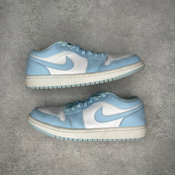 Jordan 1 Low White Ice Blue (Women's) *pre-owned* SIZE 8W/6.5Y
