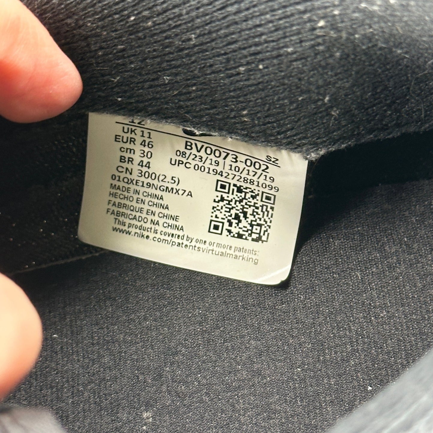 Nike LD Waffle sacai Black Nylon *pre-owned* SIZE 12