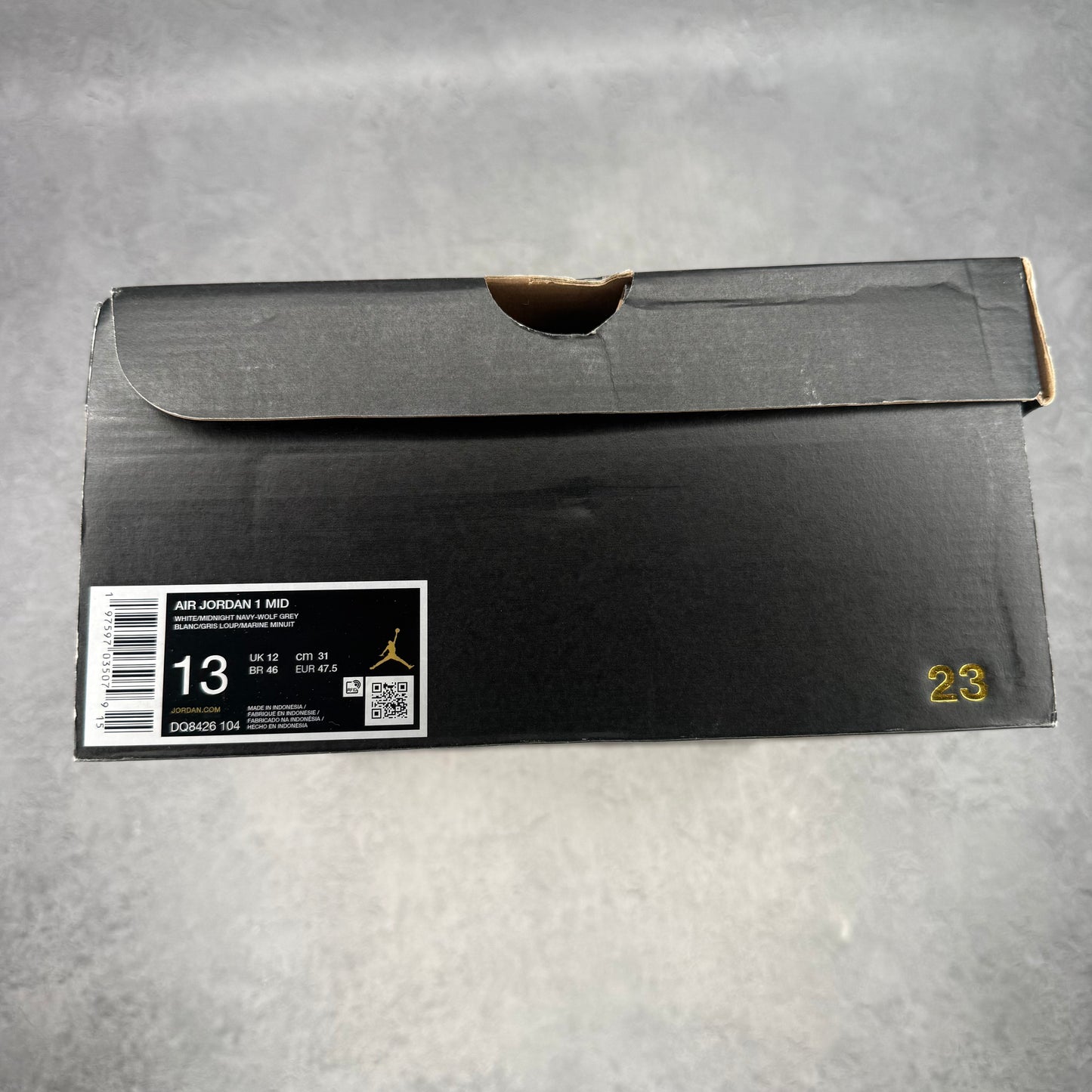 Jordan 1 Mid Wolf Grey Midnight Navy *pre-owned* SIZE 13