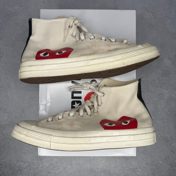 Converse Chuck Taylor All Star 70 Hi Comme des Garcons PLAY White *pre - owned* SIZE 10 - Kicks Collective PA - Converse - 150205C/A08792C/1CK709 - Men's Shoes - 10M/11.5W - Pre - Owned