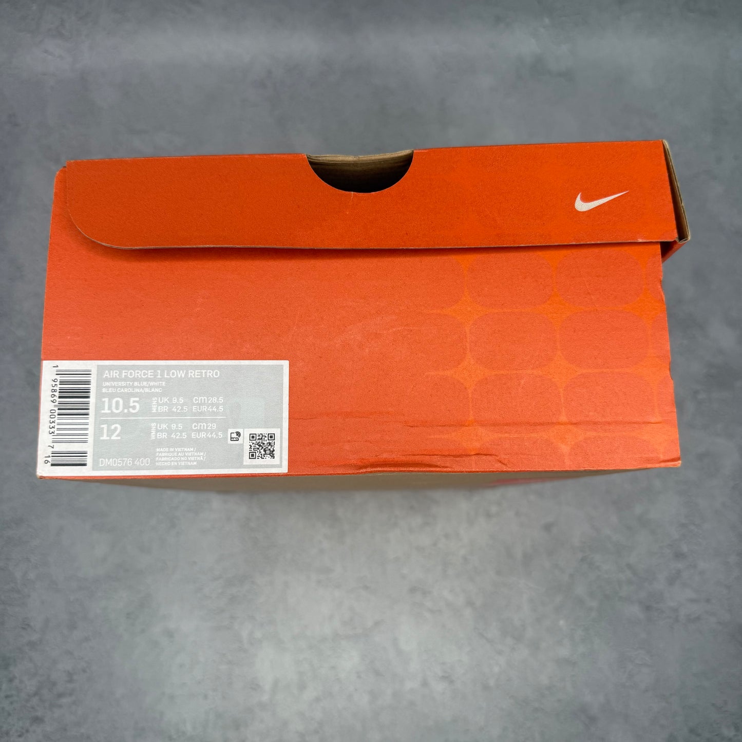 Nike Air Force 1 Low '07 Retro Color of the Month University Blue *pre-owned* SIZE 10.5