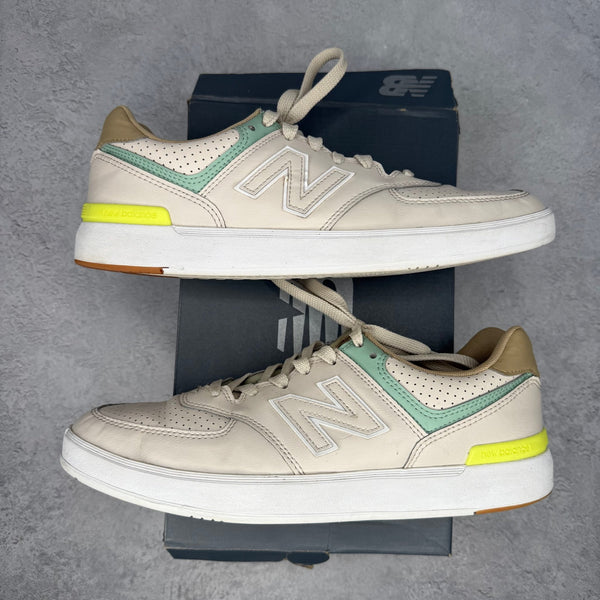 New Balance 574 Court Beige Lime *pre - owned* SIZE 10.5 - Kicks Collective PA - New Balance - CT574GYT - Men's Shoes - 10.5M/12W - Pre - Owned - Original Box (Damaged)