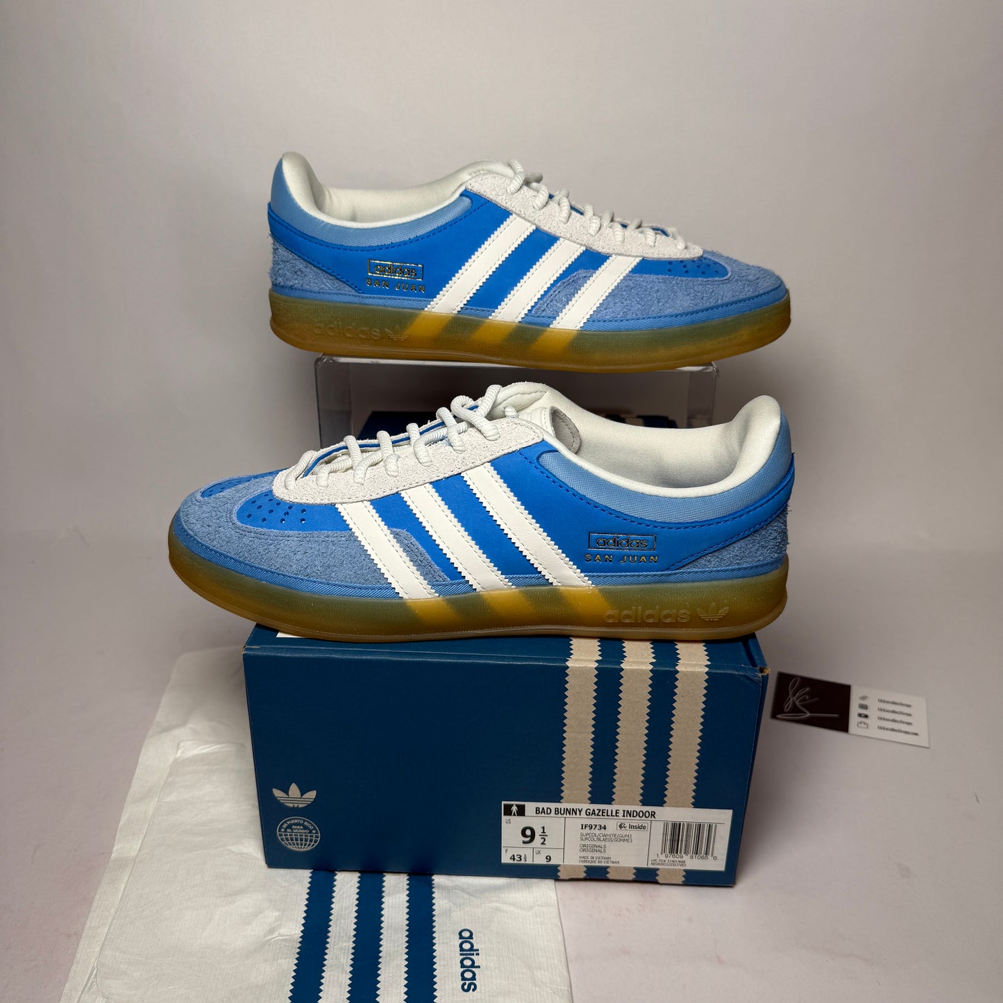 adidas Bad Bunny Gazelle Indoor San Juan *pre owned* (LIKE NEW) (SIZE 9.5)