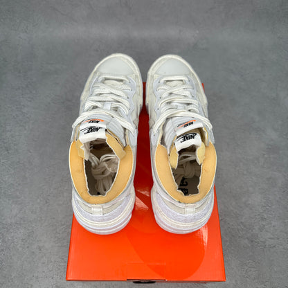 Nike Blazer Low sacai White Patent Leather *pre-owned* SIZE 10.5