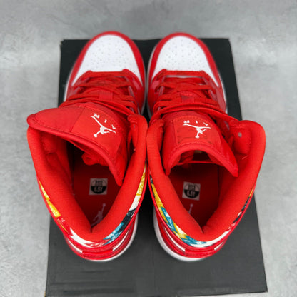 Jordan 1 Mid Barcelona Sweater Red Patent (GS) *pre - owned* SIZE 6.5Y - Kicks Collective PA - Jordan - DC7248-600 - Kid's Shoes - 6.5Y - Pre - Owned